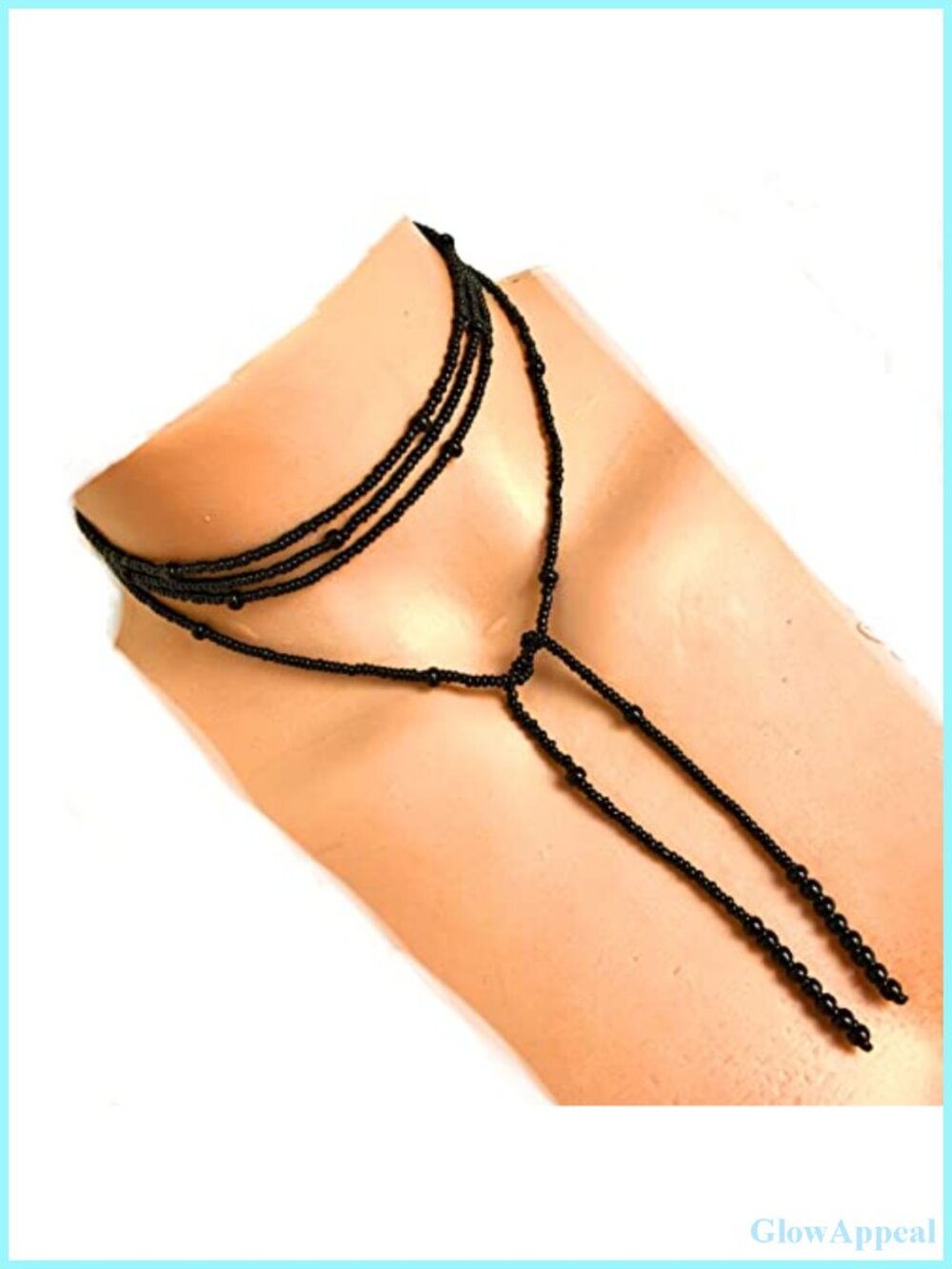 Handmade Glass Seed Bead Lariat Necklace 61 Inch Wrap Choker Tie Closure